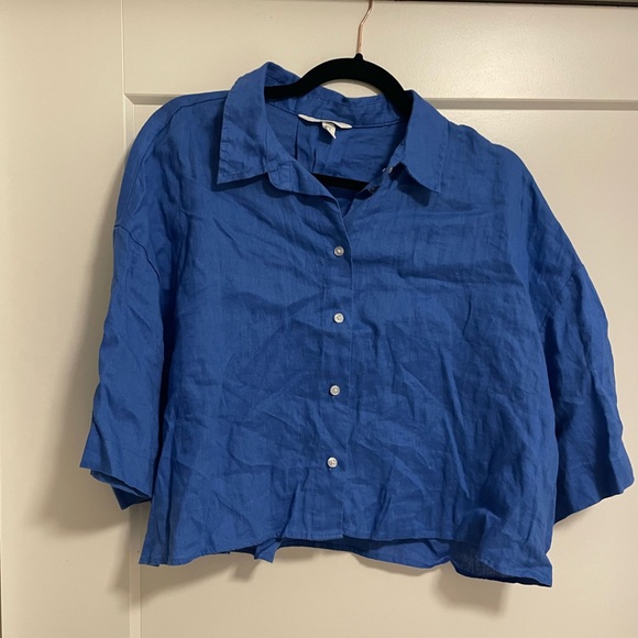 H&M Tops - H&M Blue Button-Down Shirt